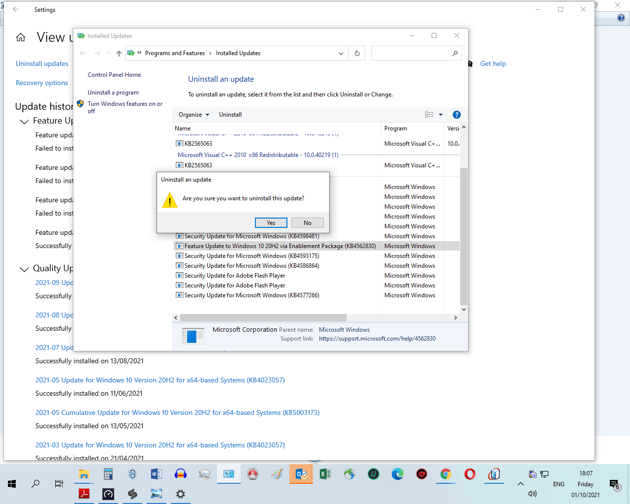 Window Feature Update Errors - cannot install or uninstall - Microsoft Q&A