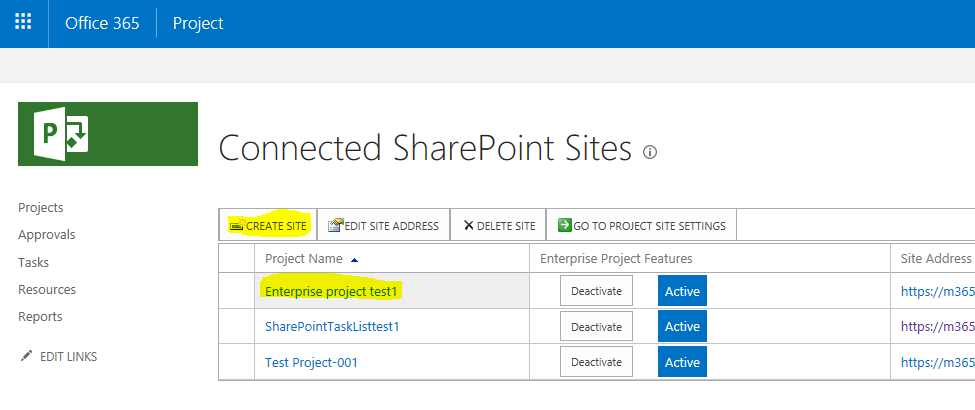 Sharepoint project site not linking to PWA - Microsoft Q&A