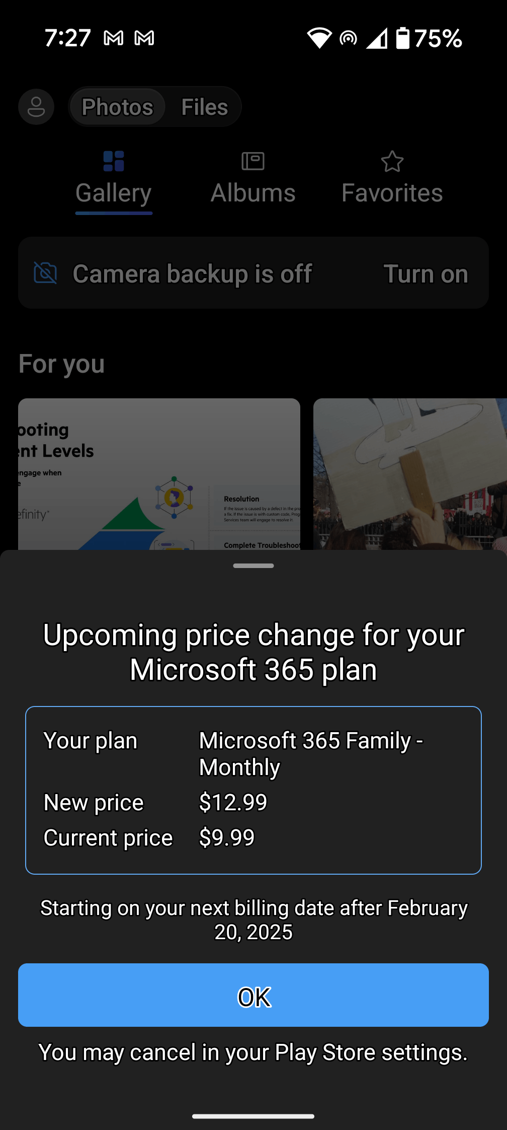 Billing prompt when using OneDrive app - Microsoft Q&A