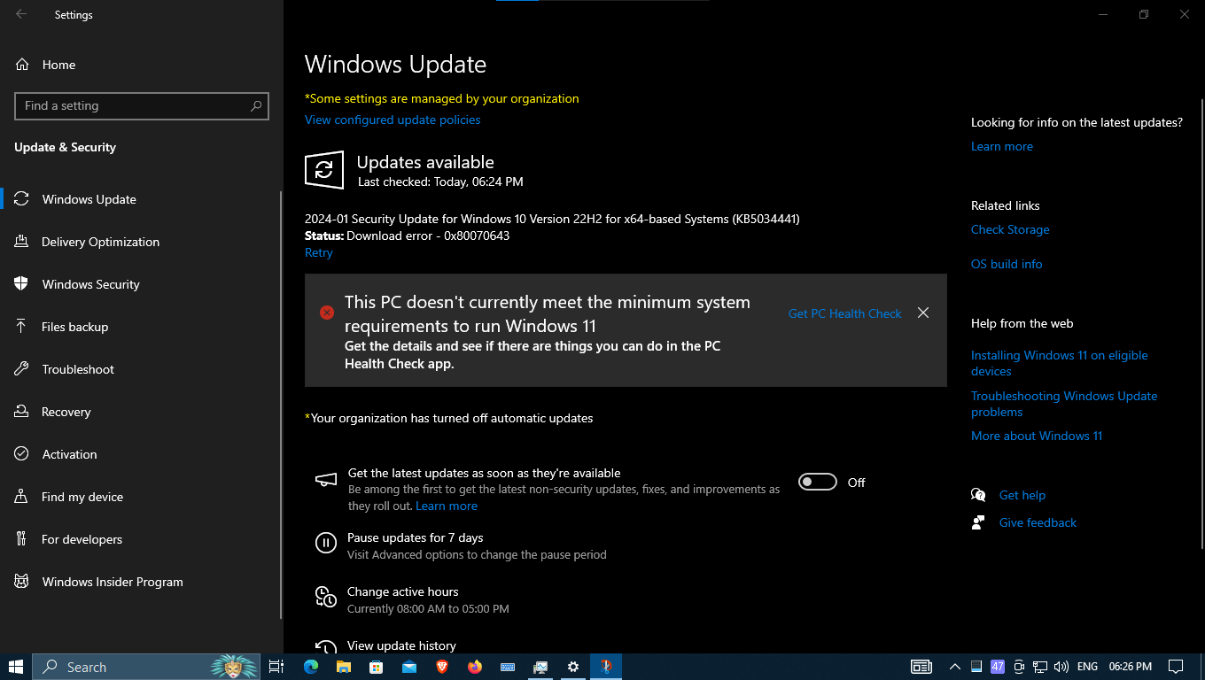 Windows Update Failure Error Code 0x80070643 - Microsoft Q&A