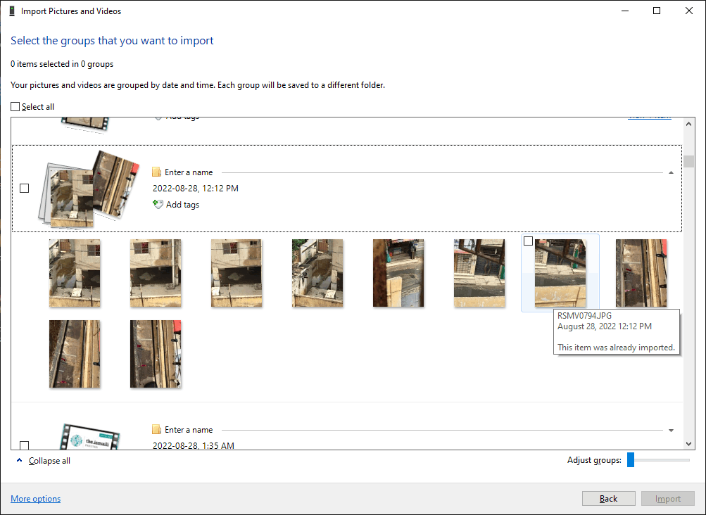 Windows import pictures and video bug not recognize photos properly ...
