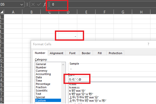 Formatting a cell with ISNA formula to accounting - Zero to show as a ...