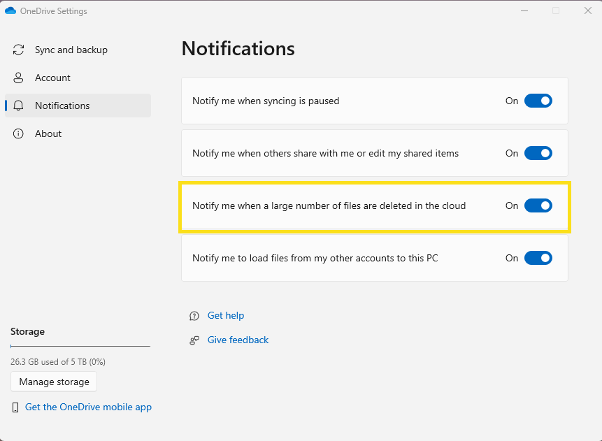 I do I get OneDrive to notify me when a large number of files are ...