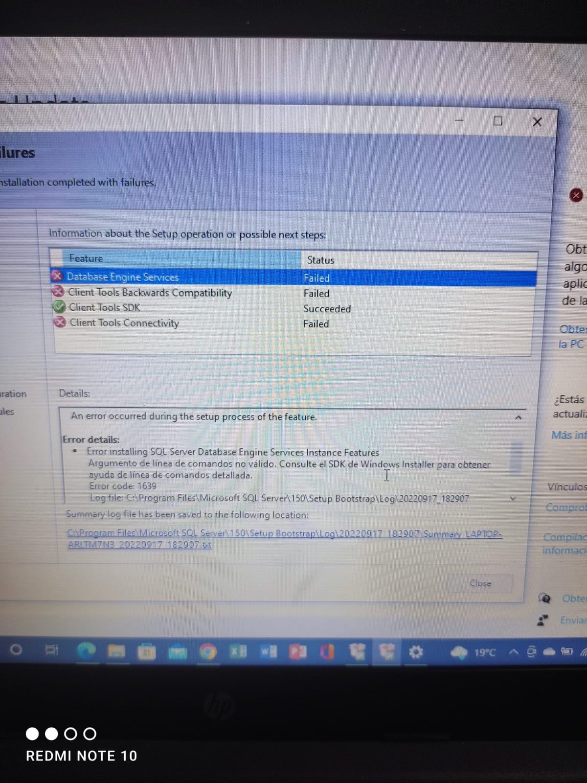 Error al instalar sql server 2019 express - Microsoft Q&A
