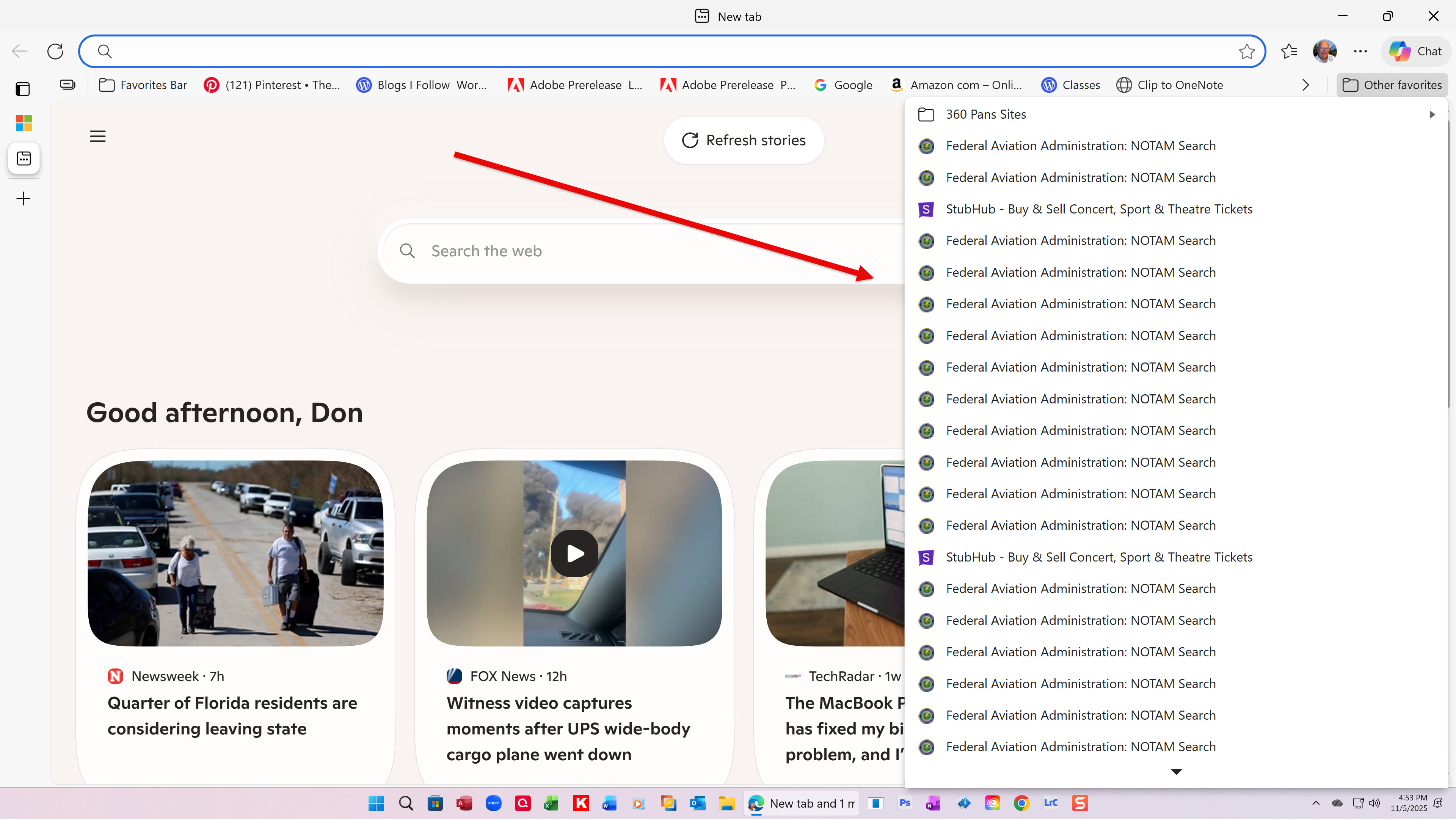 My view of Edge Favorite Folders has changed. How to restore view ...