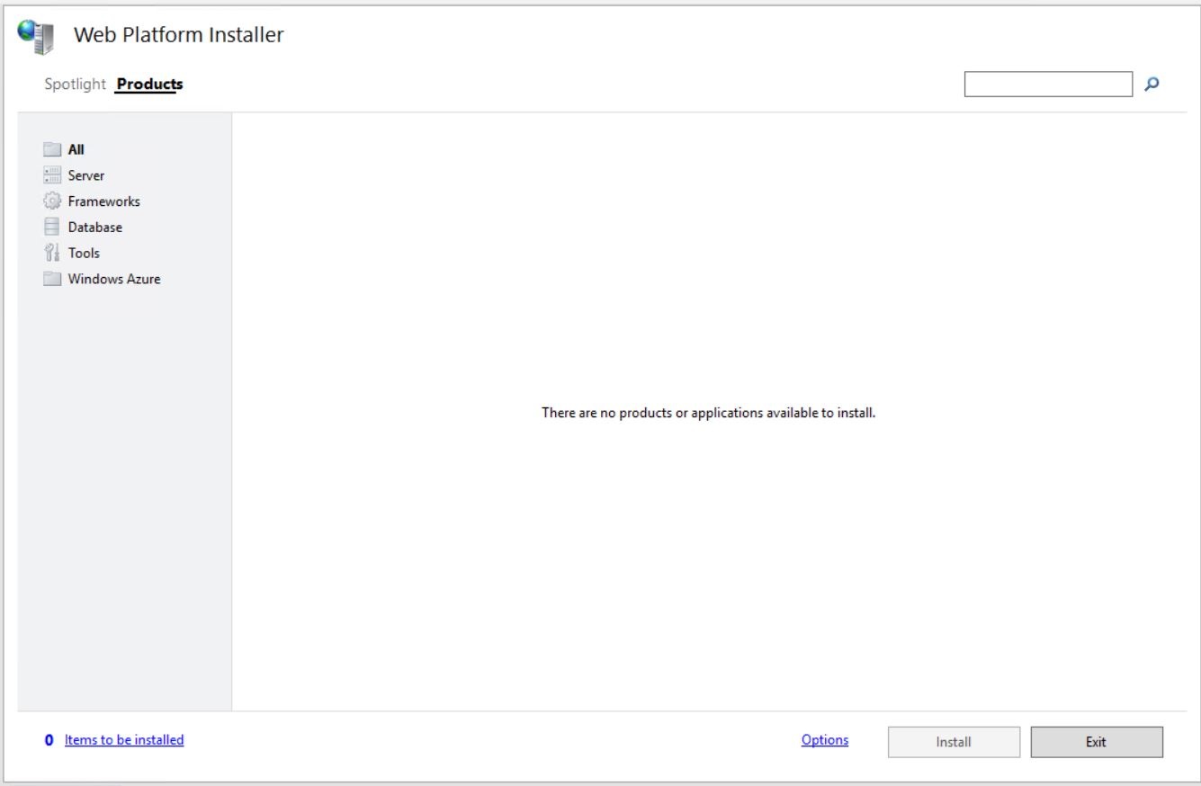 Web Platform Installer - Microsoft Q&A