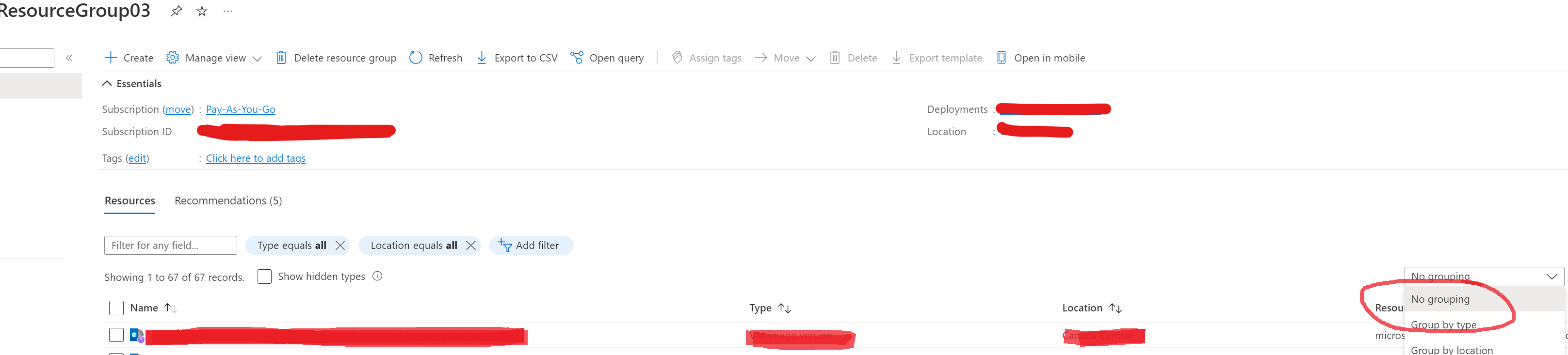 How to default set overview dashboard as group by type in portal.azure ...