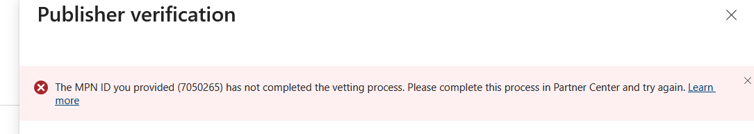 Unable to add MPN ID in entra App Registration - Microsoft Q&A