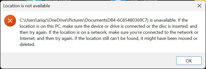 How do I fix this error in File Explorer? - Microsoft Q&A
