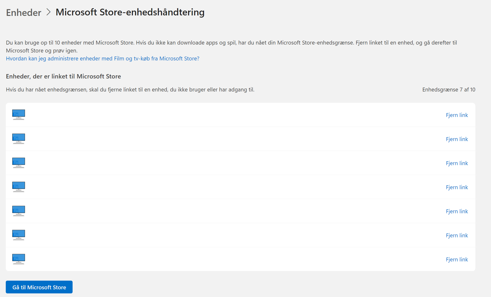 MS Store enhedshåndtering