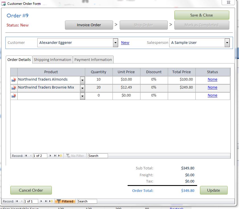 Update Subtotal in Mainform and Record Data in Table - Microsoft Q&A