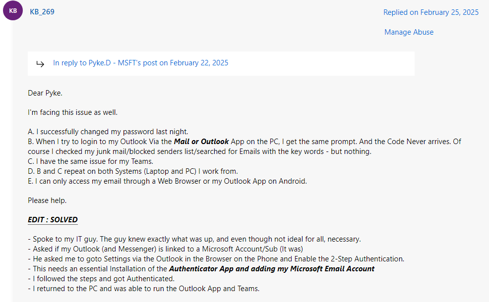I can't log into any of my microsoft products because the verification ...