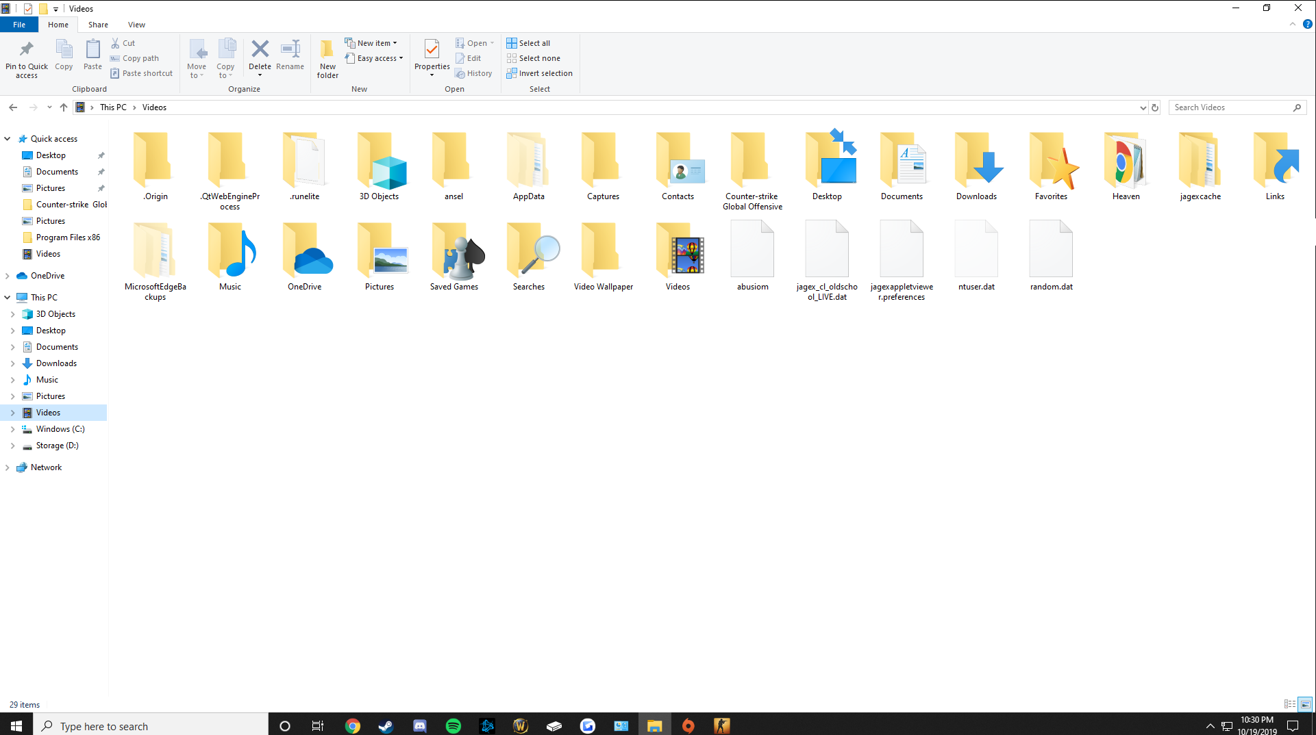 The Videos Shortcut on my Windows drive has my appdata and all of my ...
