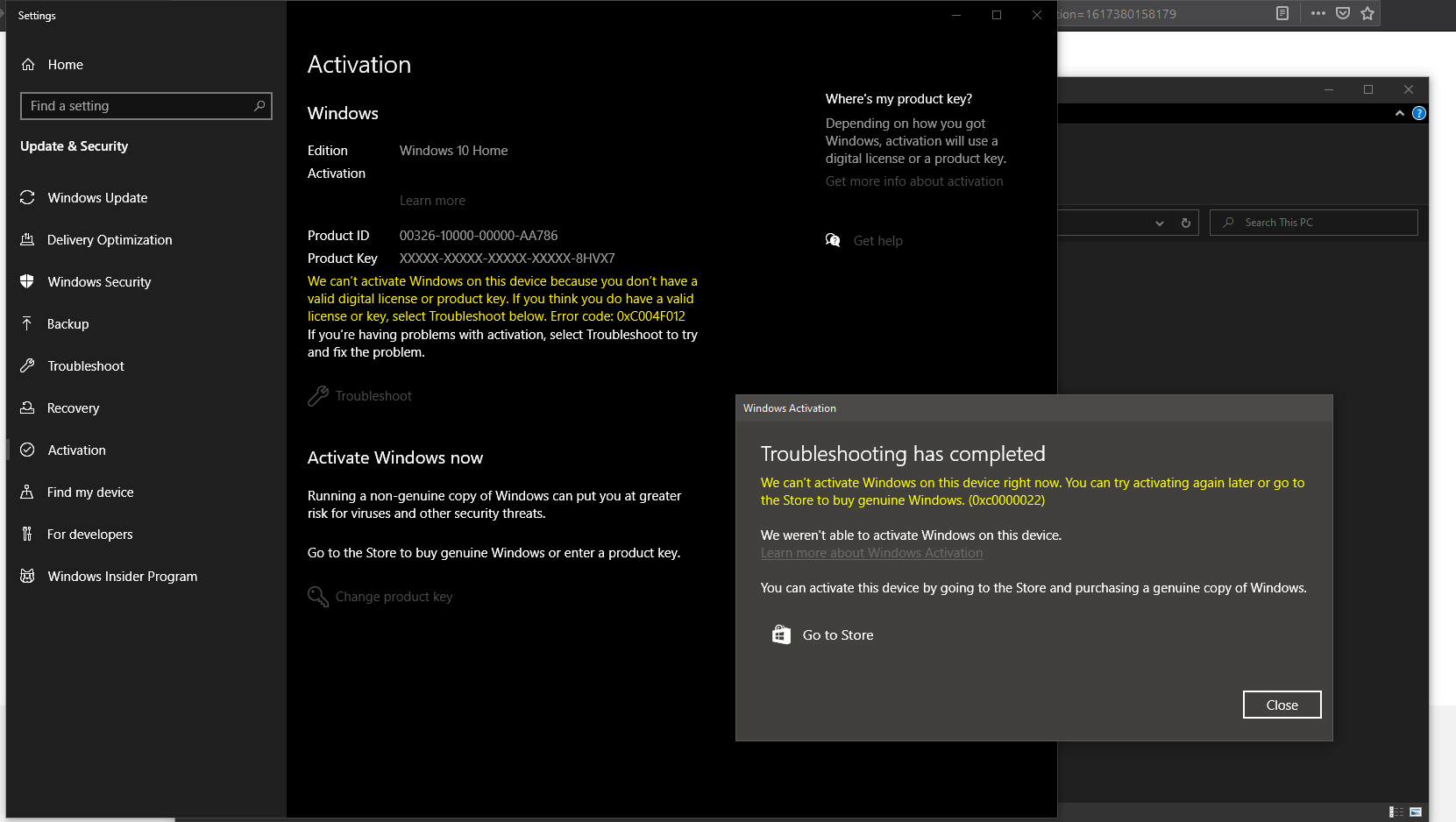 Activate Windows watermark suddenly appearing after recent windows ...