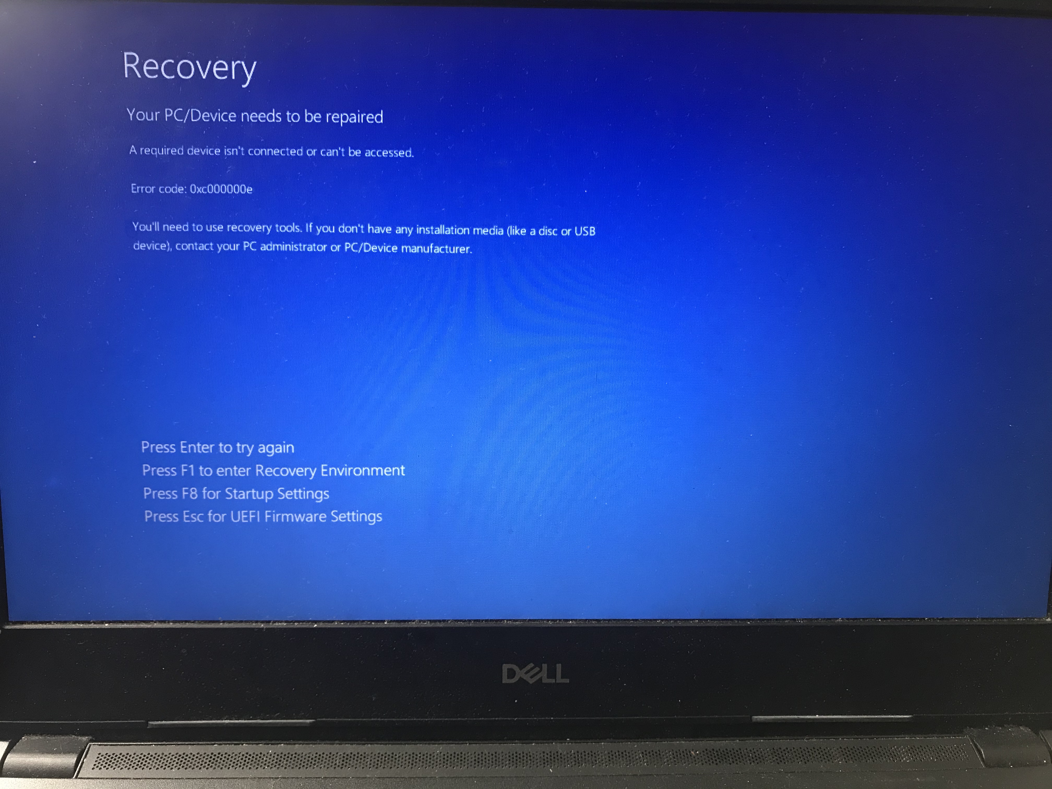 Recovery: Your PC/Device needs to be repaired - Microsoft Q&A