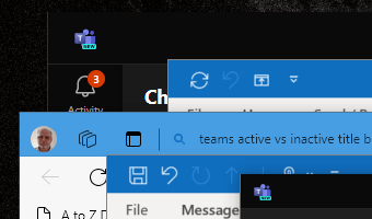 Popup chat titlebar/banner colours for the active/foreground window vs ...