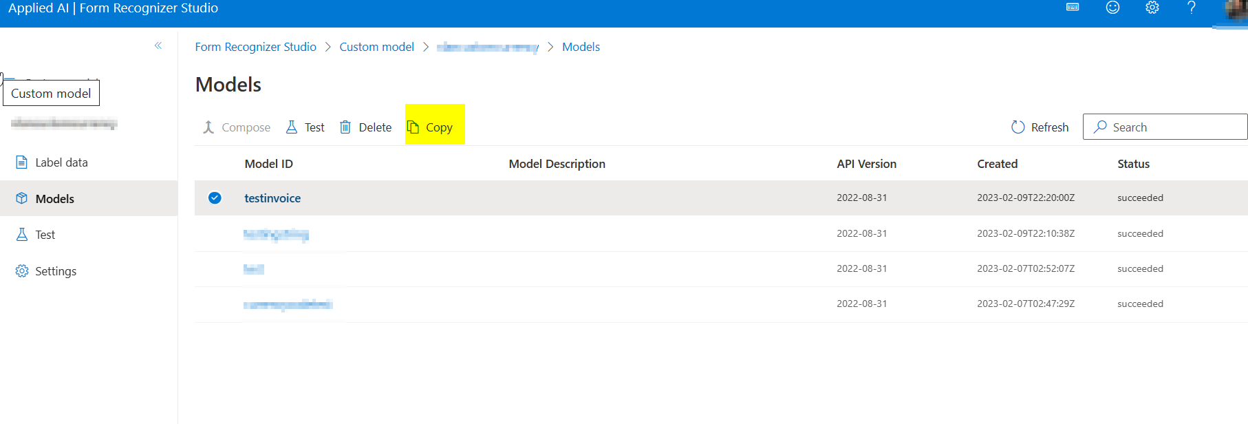 Error creating a composite model with more than 5 custom templates ...