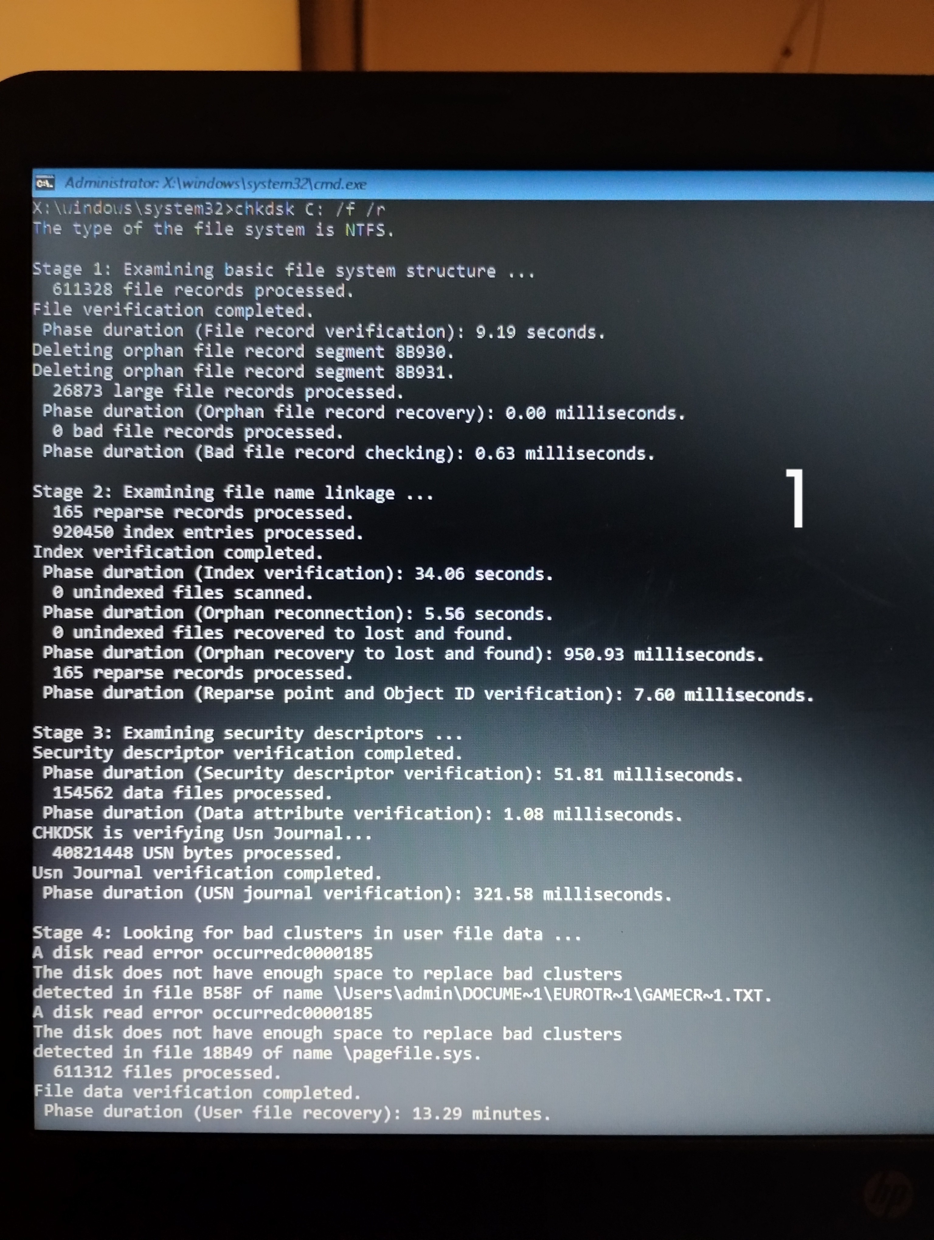 Laptop stuck in checking disk error - Microsoft Q&A