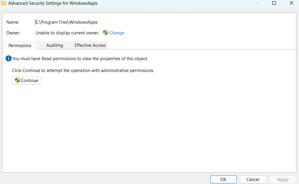 Asking for administrator's permission even though Im the admin, and ...