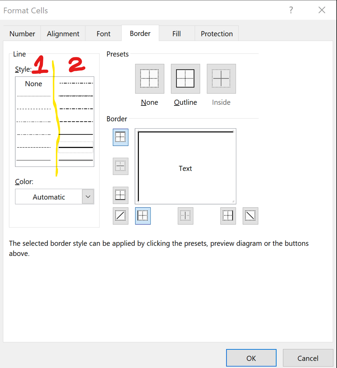 Exel 365 stopped showing thicker border options after last update ...