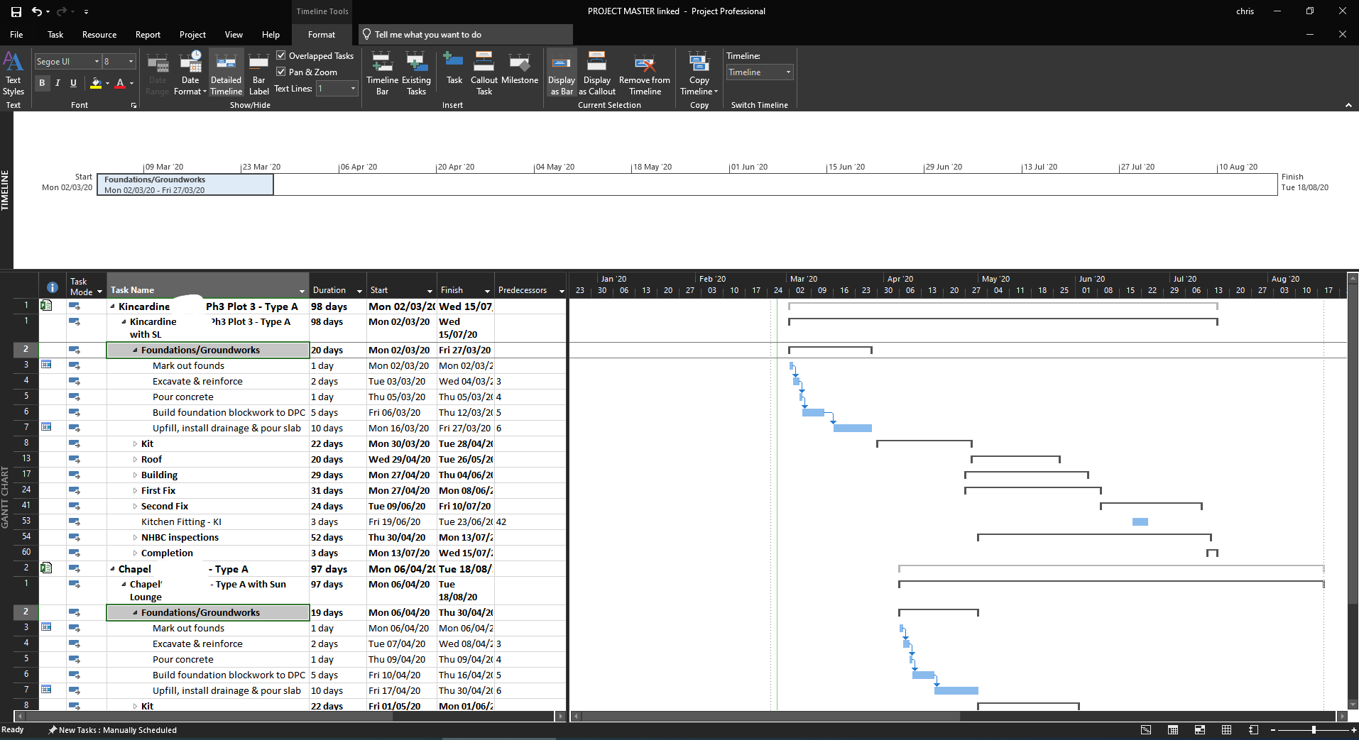 MS Project 2019 - Master Project - Sub Project Tasks Not showing on ...