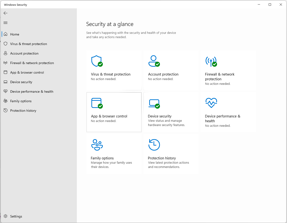 Windows 11 Virus & threat protection user interface can't access. Page ...