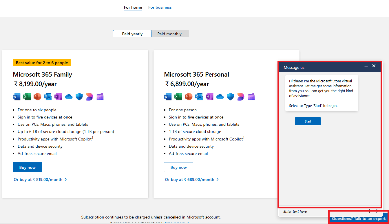 I am unable to renew the subscription. - Microsoft Q&A