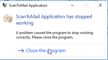 Scan2Mail.exe crash when scanning to email with ScanSnap - Microsoft Q&A