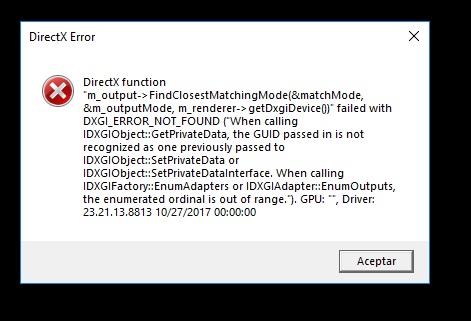 Windows 10 ≡ Error de DirectX 12. - Microsoft Q&A