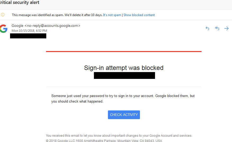 is this a legit email from google? - Microsoft Q&A