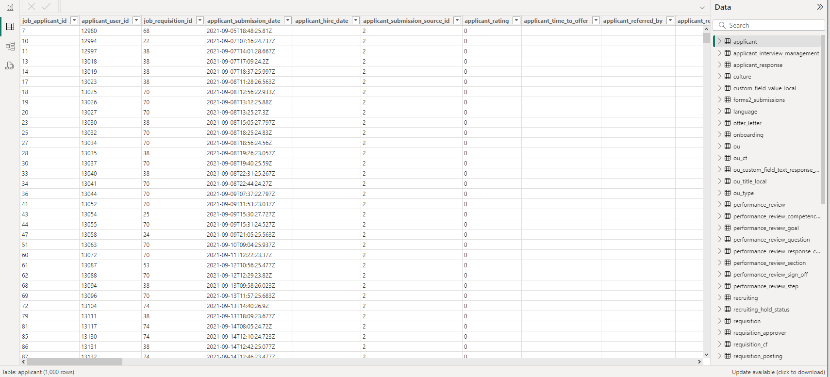 1000 rows