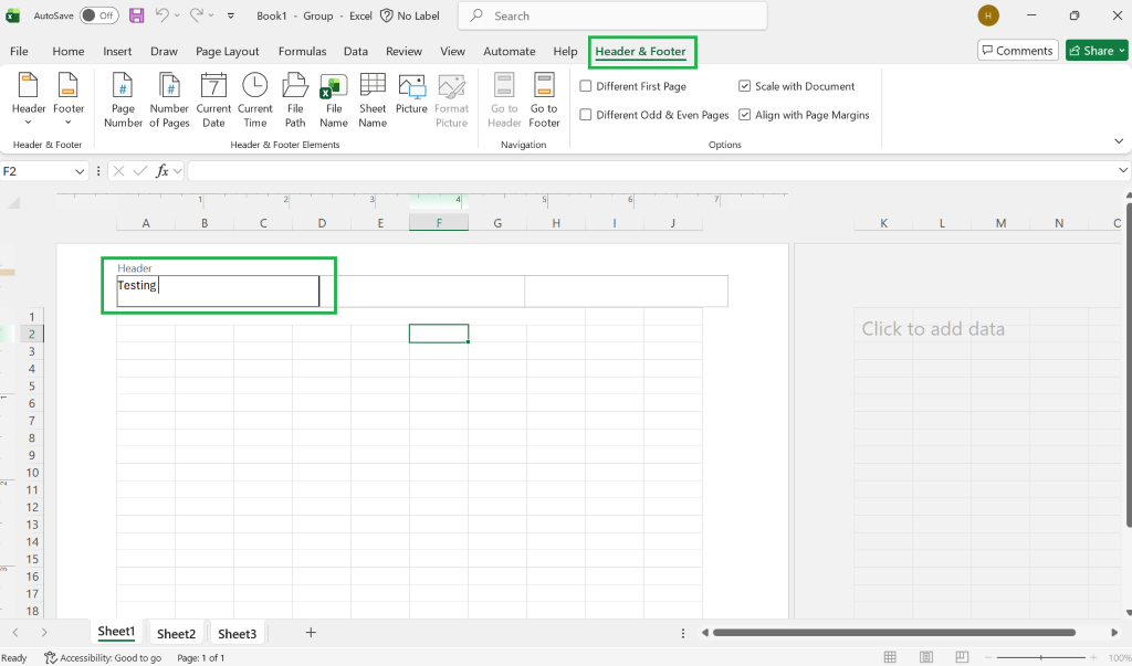 how can I insert headers and footers at the same time on every sheet in ...