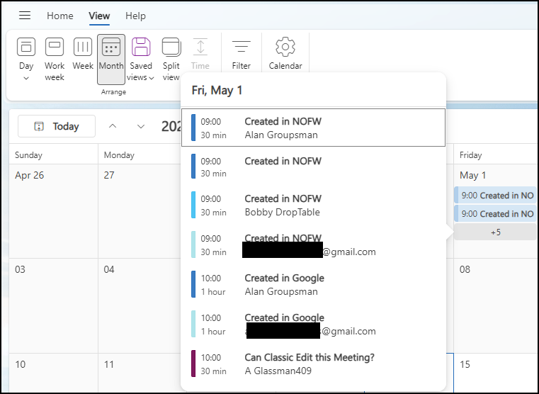 calendar view to see all appointments on monthly view - Microsoft Q&A