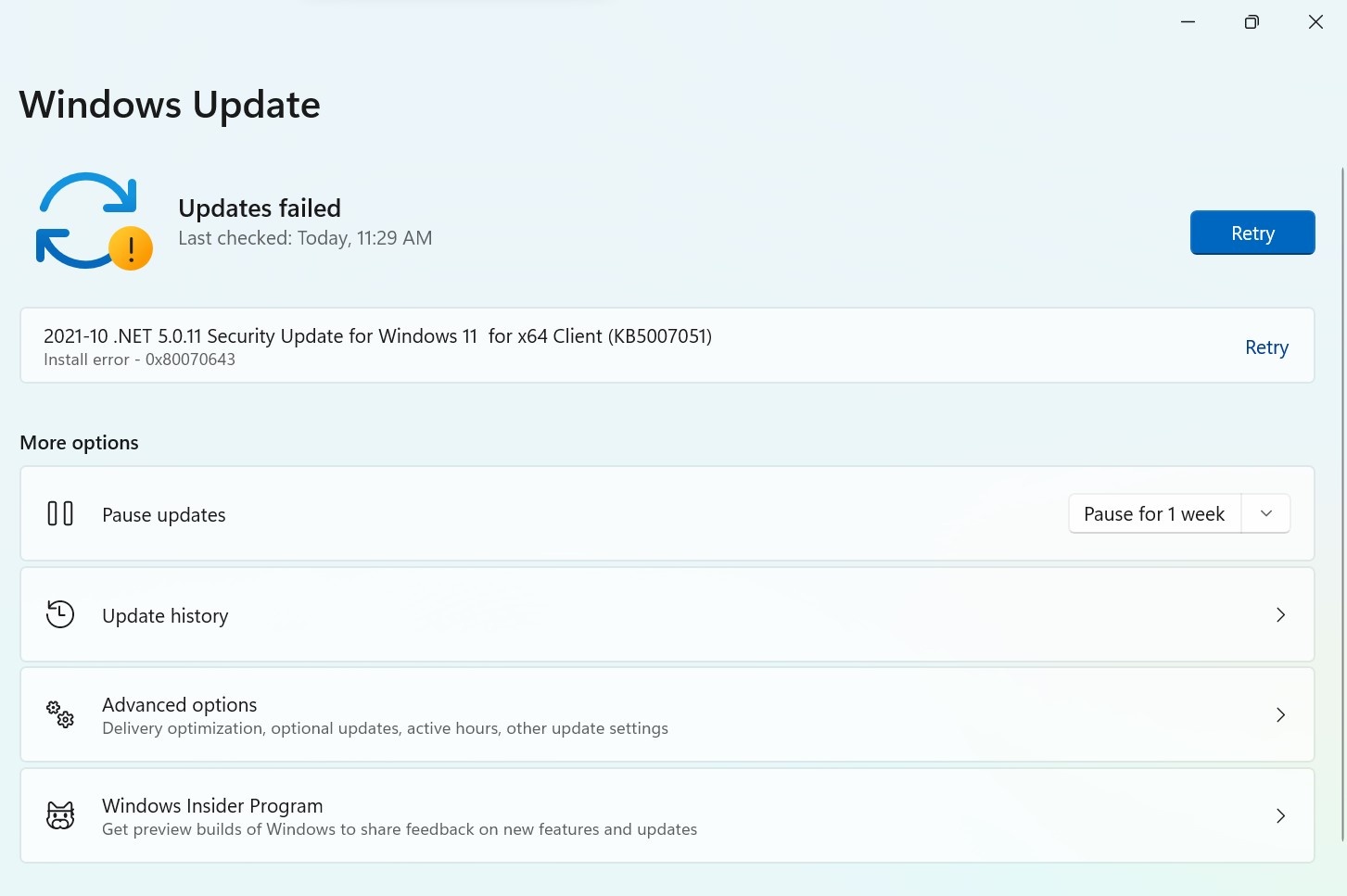 Install error - 0x80070643 on Window 11 - Microsoft Q&A