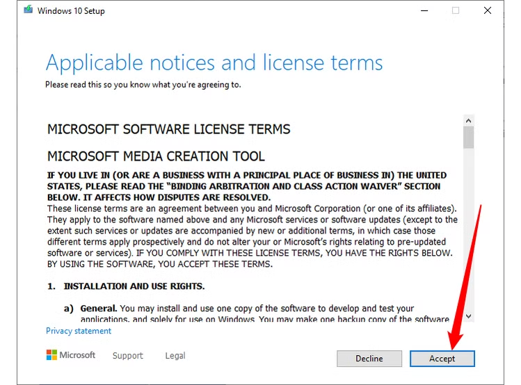 Accept the Terms and Conditions to proceed. 
