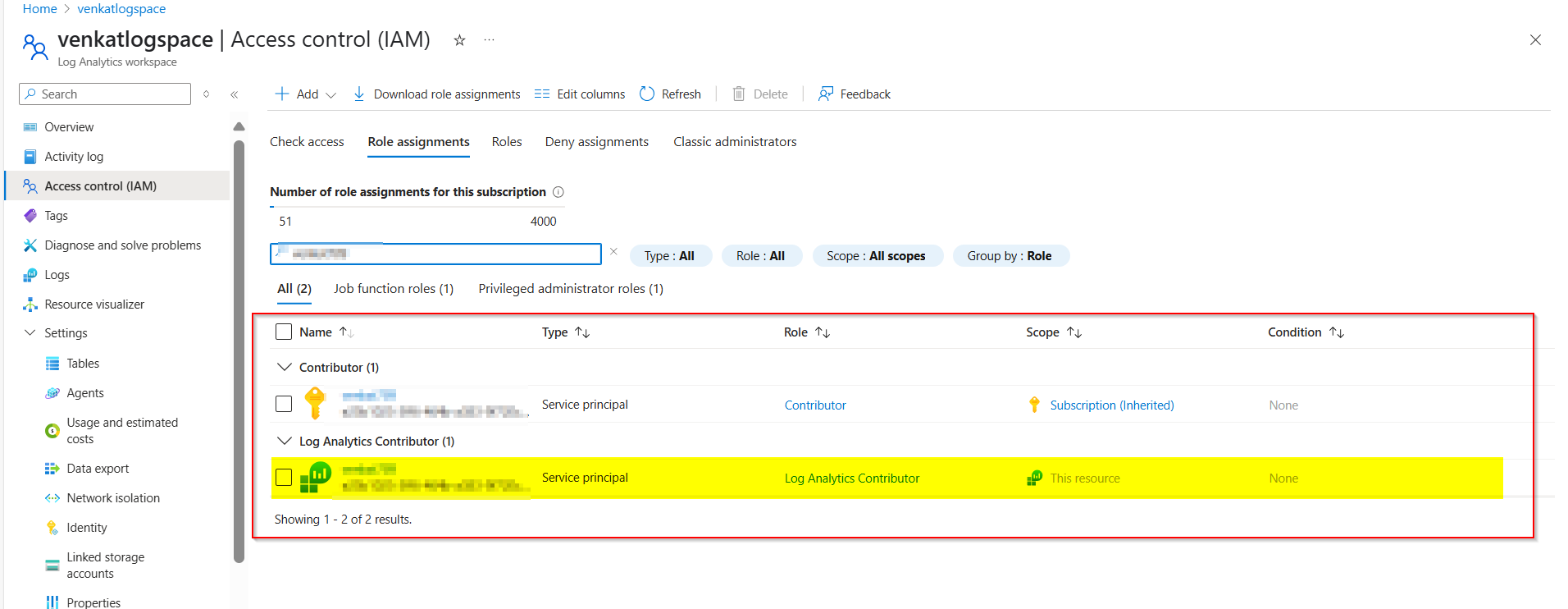 Unable to access StorageBloblogs data via Log Analytics API via Postman ...
