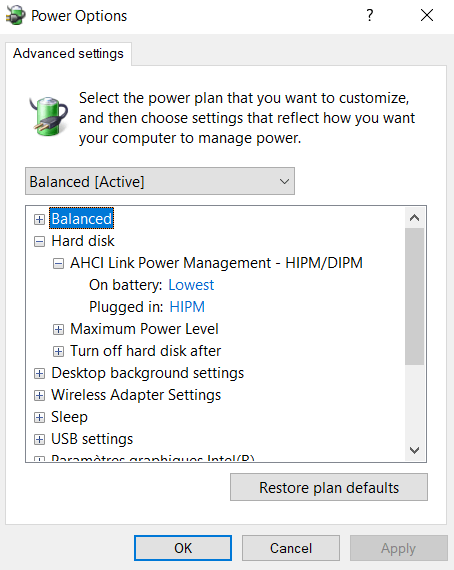 What the HIPM/DIPM modes means in AHCI link power management settings ...