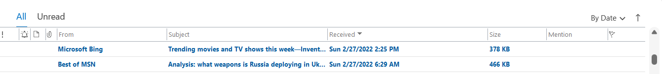 Missing subject line in conversation view - Microsoft Q&A