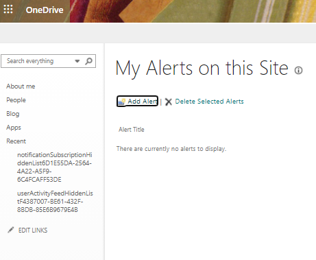 Adding and Deleting Alerts - Microsoft Q&A