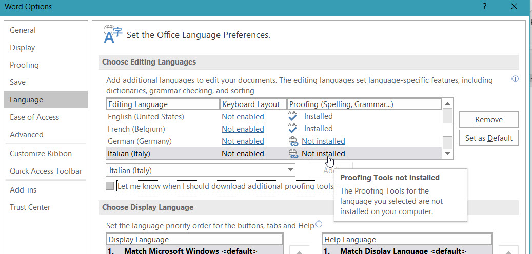 How to spell Check in Italian in Word - Microsoft Q&A