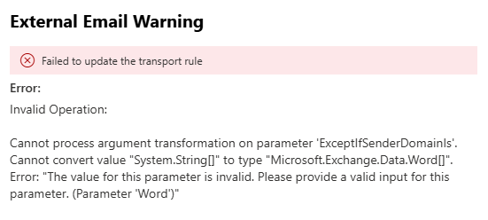 External Warning Rule