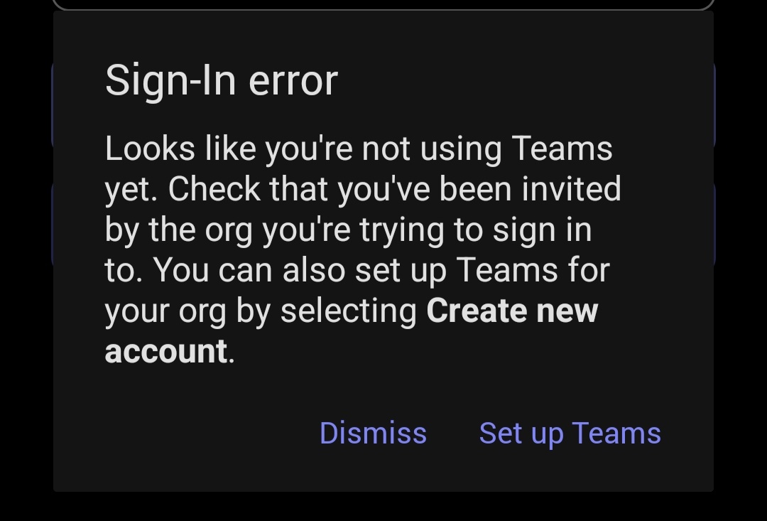 Unable to sign in into multiple account in Teams Mobile App - Microsoft Q&A