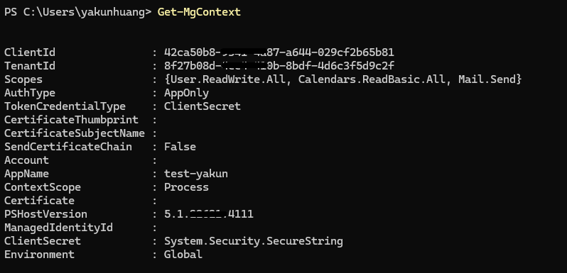 How to set scope after connecting to Microsoft Graph using non ...