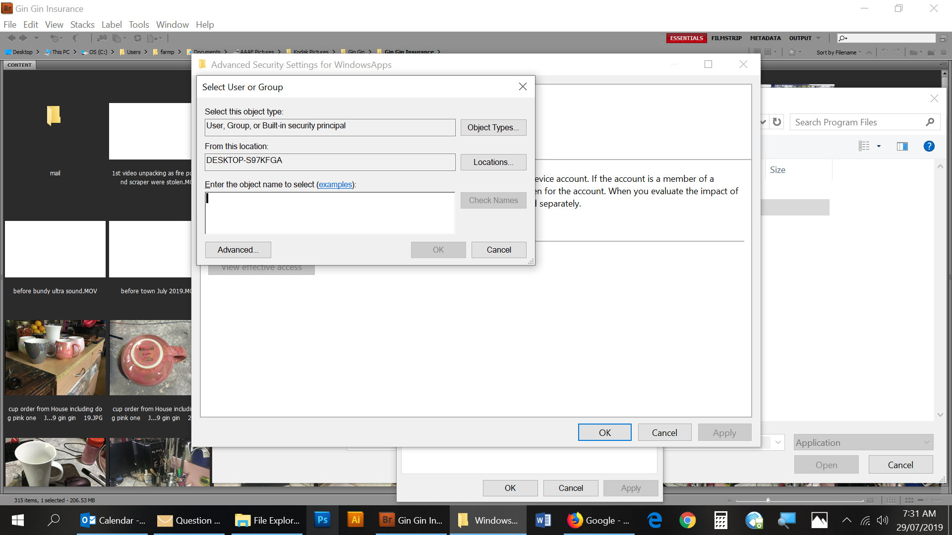 how do i give myself permission to access Windows App folder ...