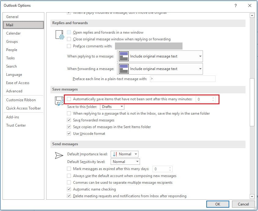 Outlook is creating a draft copy eveytime a New message is created ...