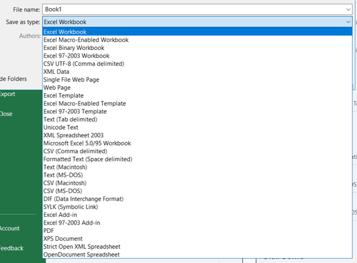 Excel - How can I reduce the number of Save As file type options ...