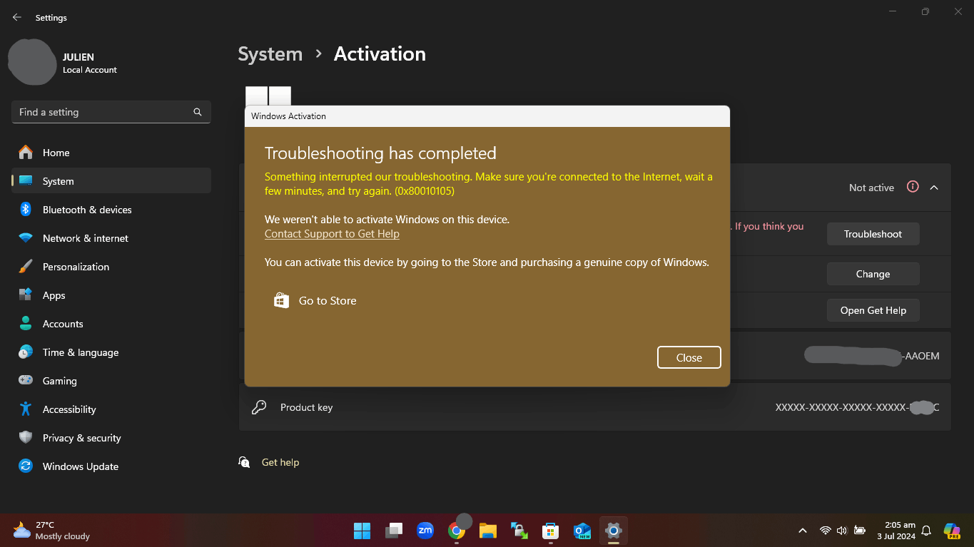 Windows 11 activation error code 0xC004F012 & windows activation ...