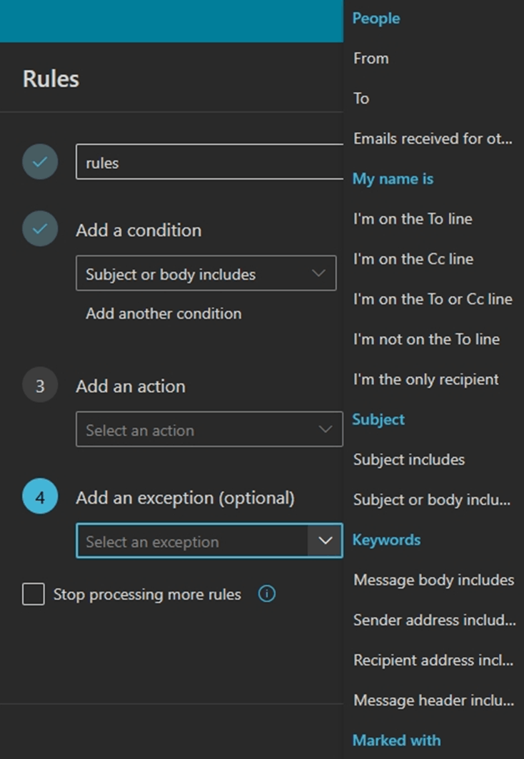 Rules in Outlook - Microsoft Q&A