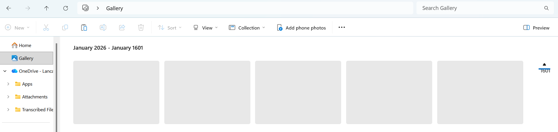 File Explorer Gallery displays greyed out 'folders' of images instead ...