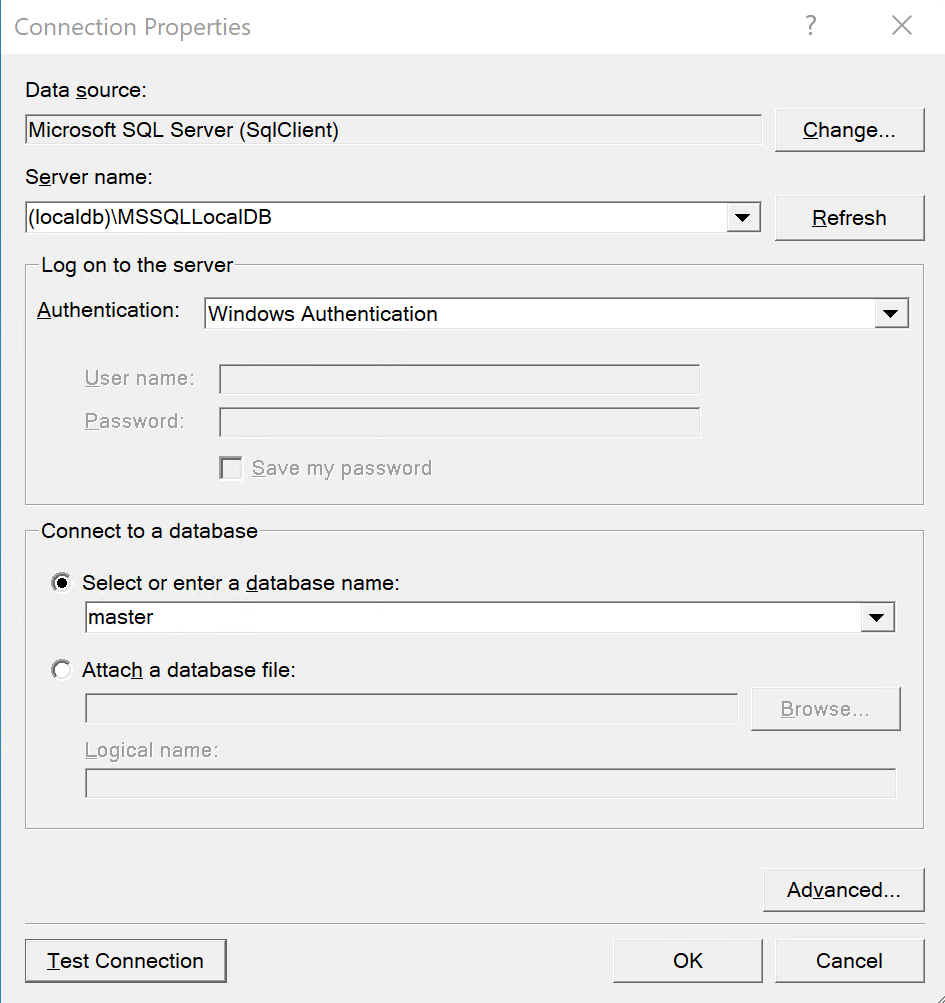 SQL Server Express LocalDB 2019） provider: SQL Network Interfaces ...